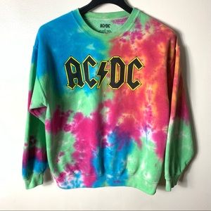 ACDC Tie Dye long sleeve sweat shirt size L